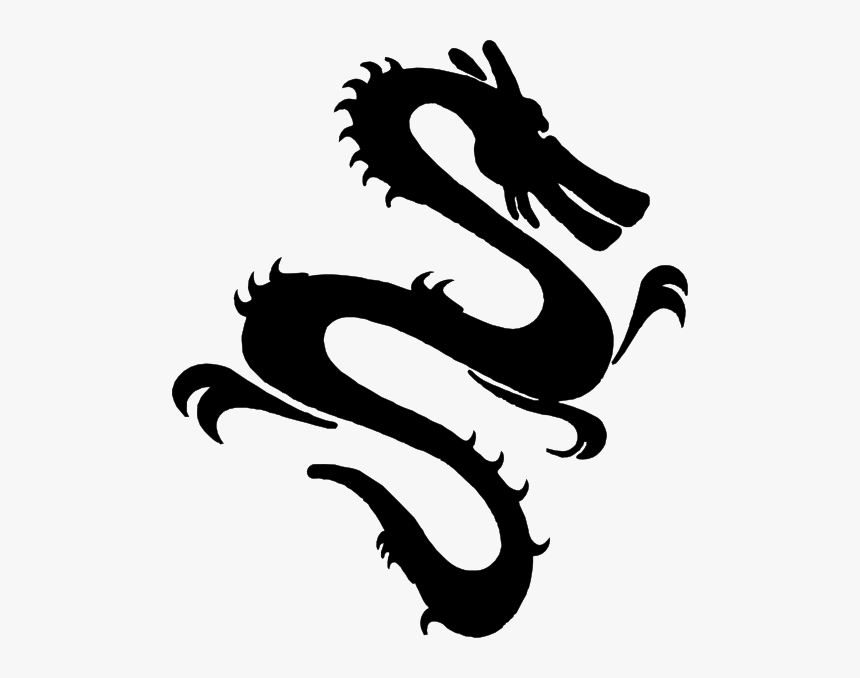 Dragon Silhouette Svg Clip Arts - Chinese Dragon Art Simple, HD Png Download