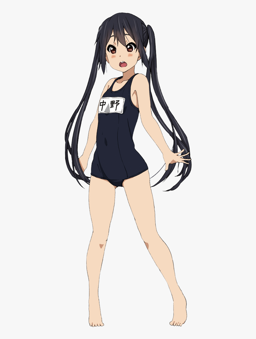Azusa Nakano Tsumugi Kotobuki Hair Clothing Black Human - Azusa Nakano School Swimsuit, HD Png Download