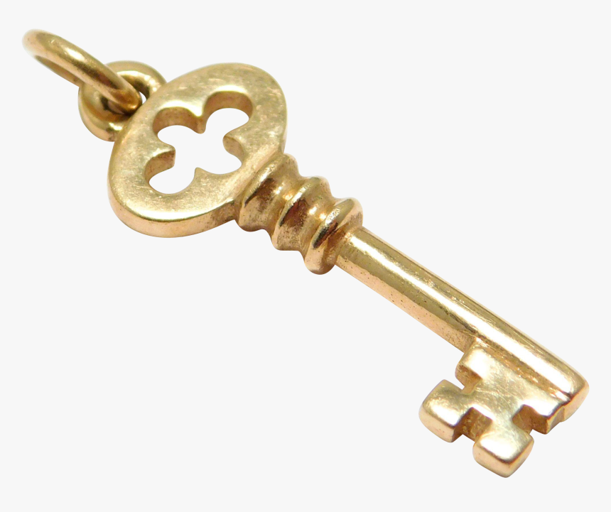 14k Yellow Gold Key Charm Just Andersen Estate Vintage - Gold Key Png, Transparent Png