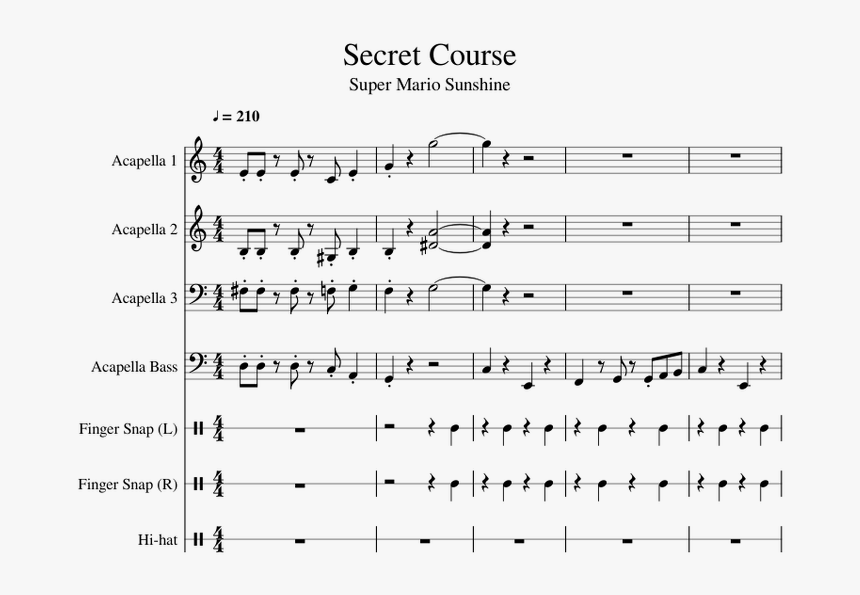 Mario Sunshine Acapella Sheet Music, HD Png Download