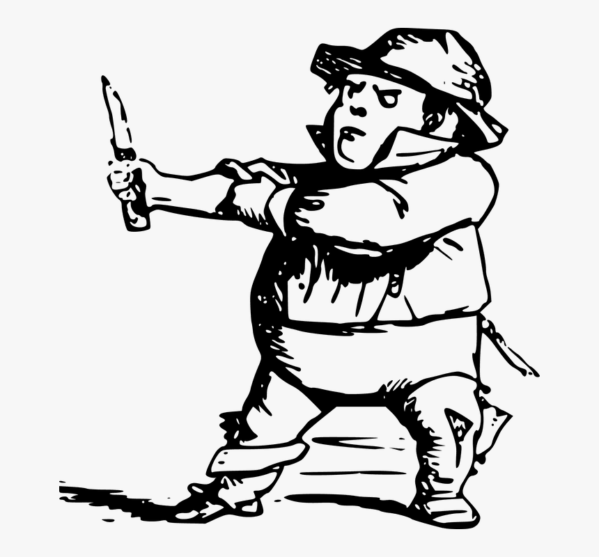 Using Boot Knife - Drawing Of A Midget, HD Png Download