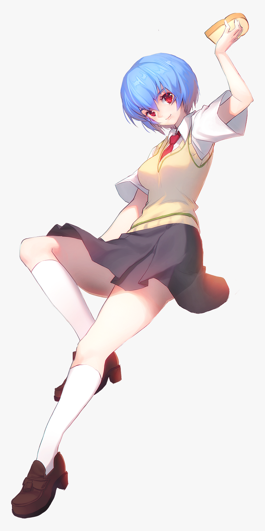 Rei Ayanami School Uniform Fanart, HD Png Download