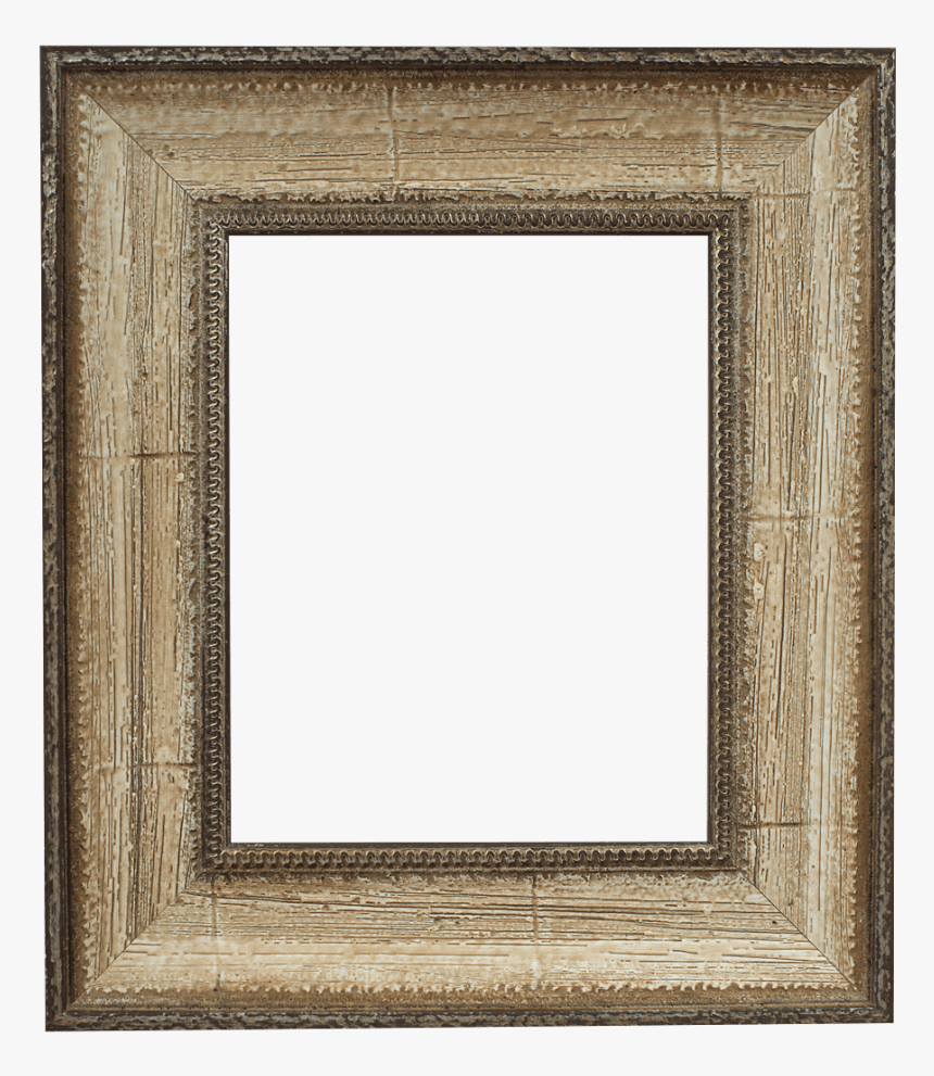 Distressed Mirror Frame - Black Frame Gold Trim, HD Png Download