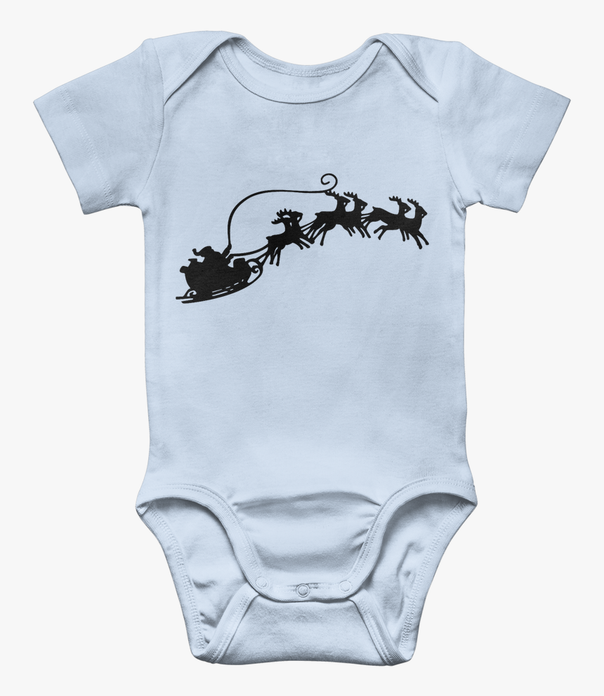 Santa Sleigh ﻿classic Baby Onesie Bodysuit - Santa Sleigh Png Transparent, Png Download