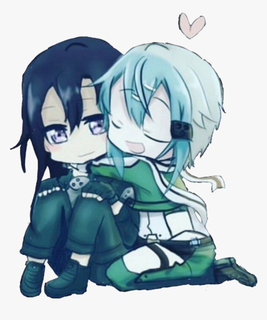 Sinon X Kirito Chibi , Png Download - Sinon X Kirito, Transparent Png