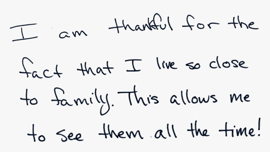 I Am Thankful For The Fact That I Live So Close To - Handwriting, HD Png Download
