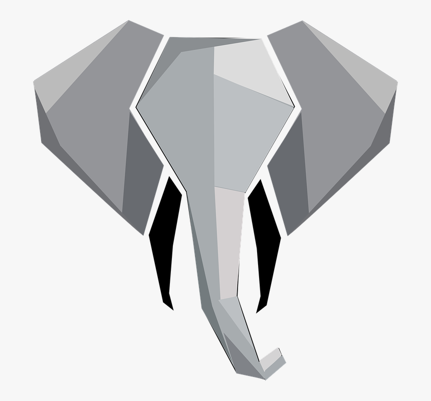 Elephant Head Silhouette Png, Transparent Png