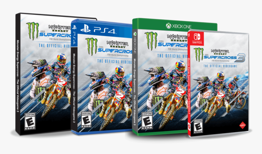 Boxes - Esrb - Monster Energy Supercross 3 Game, HD Png Download