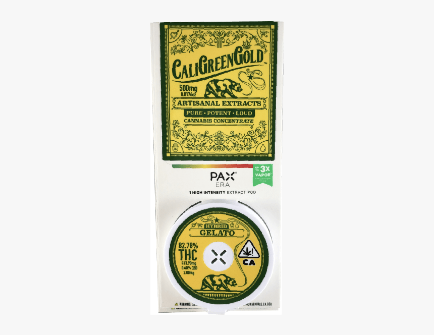 Cartridge Gelato Pod All - Cali Green Gold Pax, HD Png Download