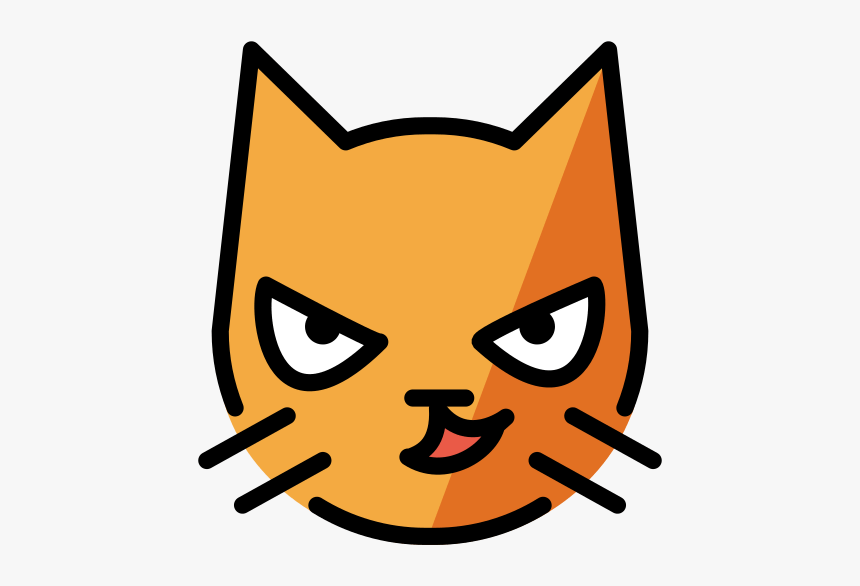 Smiling Cat Face Vector, HD Png Download