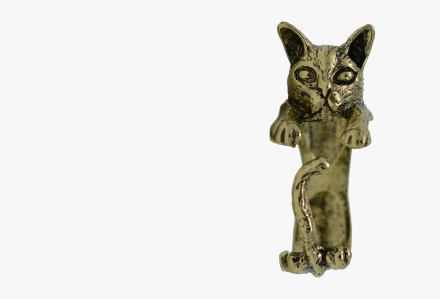 Vintage Style Cat-figured Ring - Figurine, HD Png Download