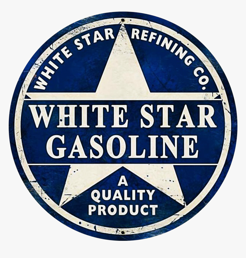 Vintage White Star Gasoline Sign Vintage Auto, Vintage - Emblem, HD Png Download