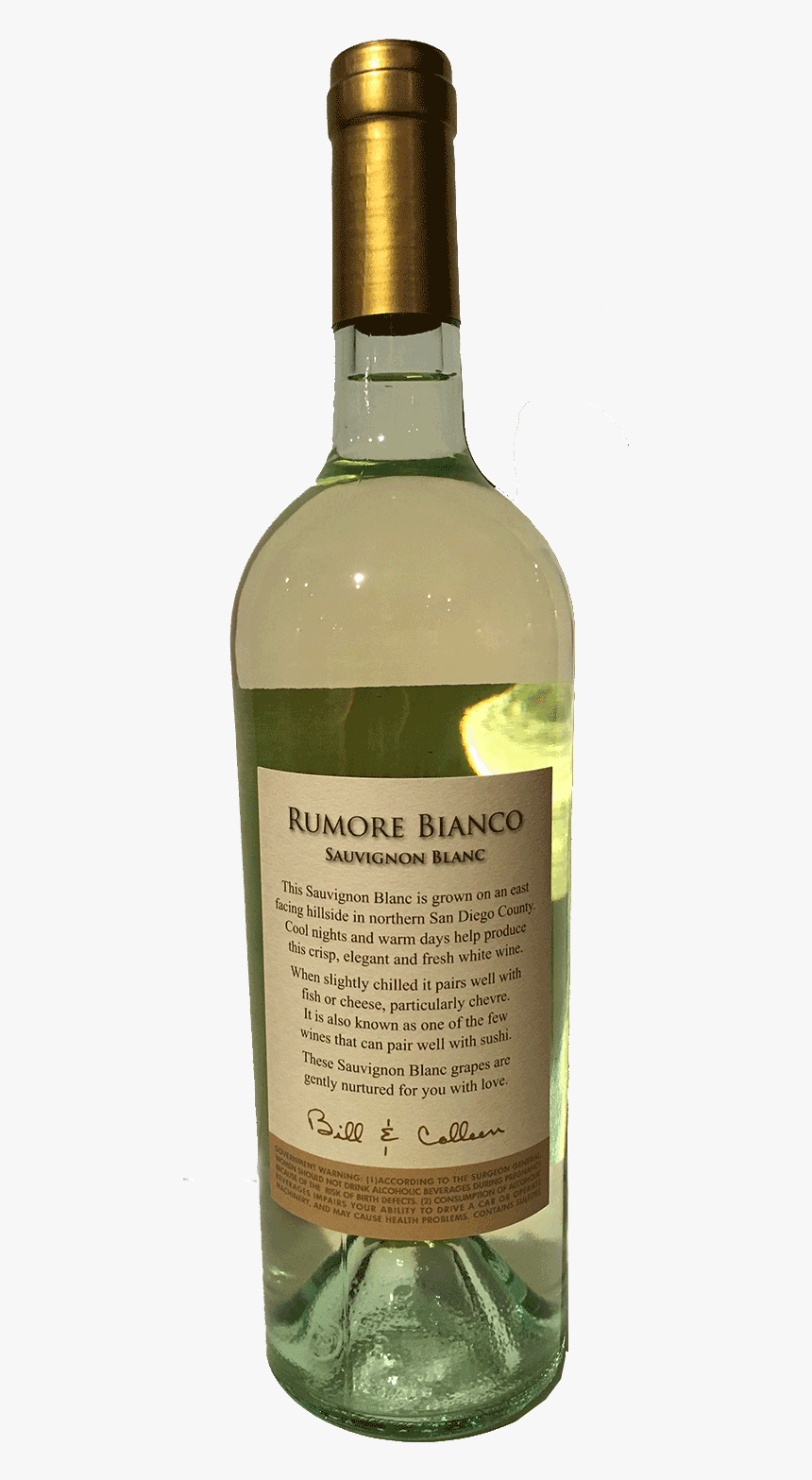 Bottle Romore Bianco Back - Glass Bottle, HD Png Download