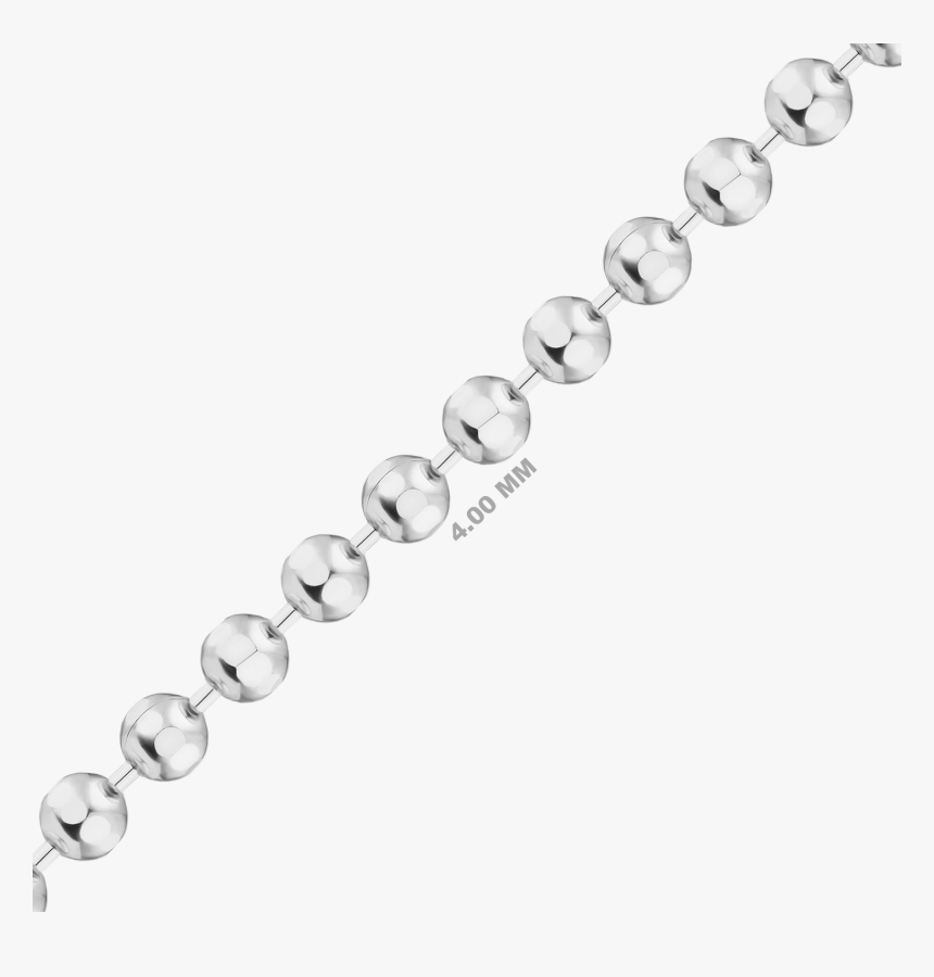 Sterling Silver Diamond Cut Round Bead Chain In Sterling - Necklace, HD Png Download