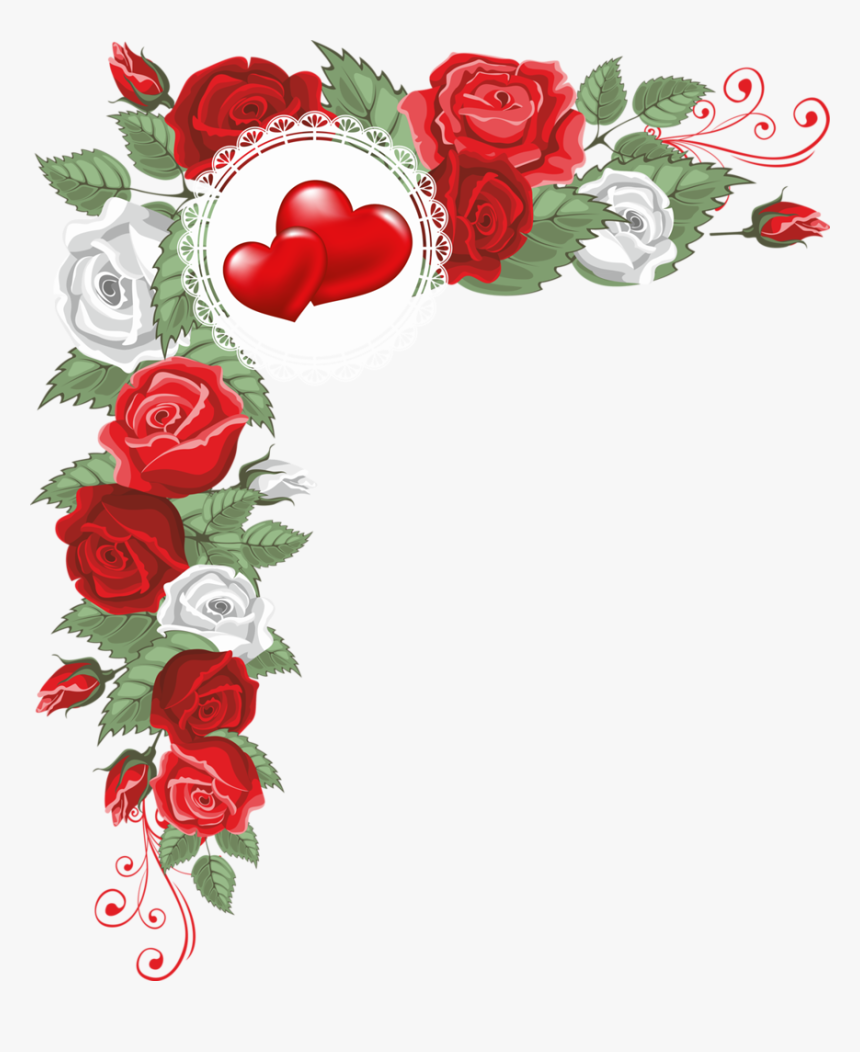 Fotki Border Design, Pattern Design, Le Net, Decorative - Hearts And Flowers Border, HD Png Download