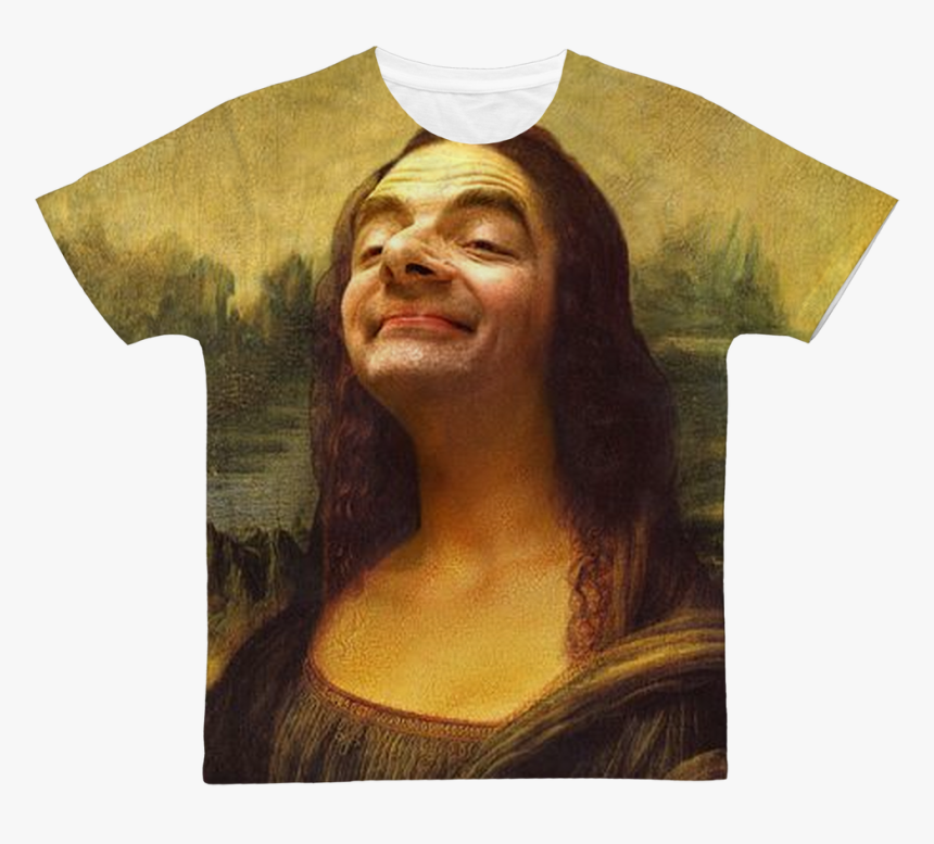 Mr Bean S Face On The Mona Lisa ﻿classic Sublimation - Mona Lisa Painting Funny, HD Png Download