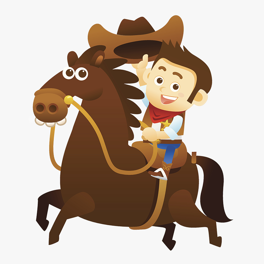 Cowgirl On Horse Png - Cowboy And Horse Png, Transparent Png