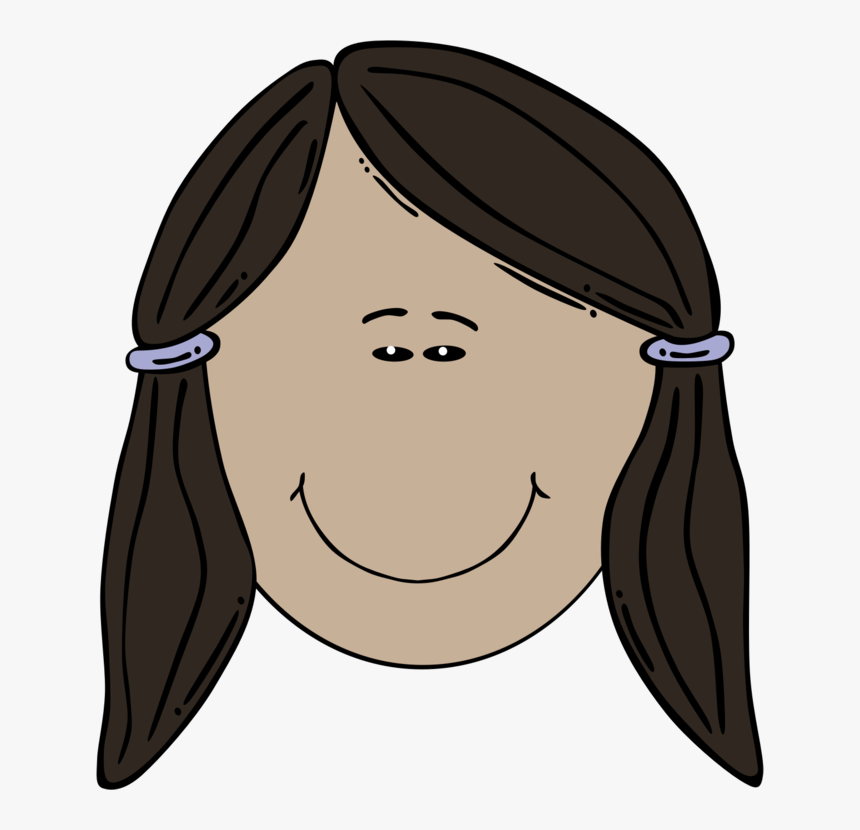 Head,neck,fictional Character - Black Hair Girl Clipart, HD Png Download
