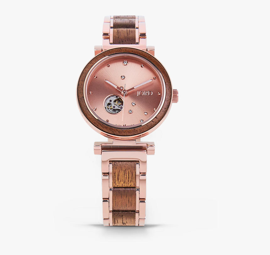 Rose Gold Wooden Womens Watches, HD Png Download