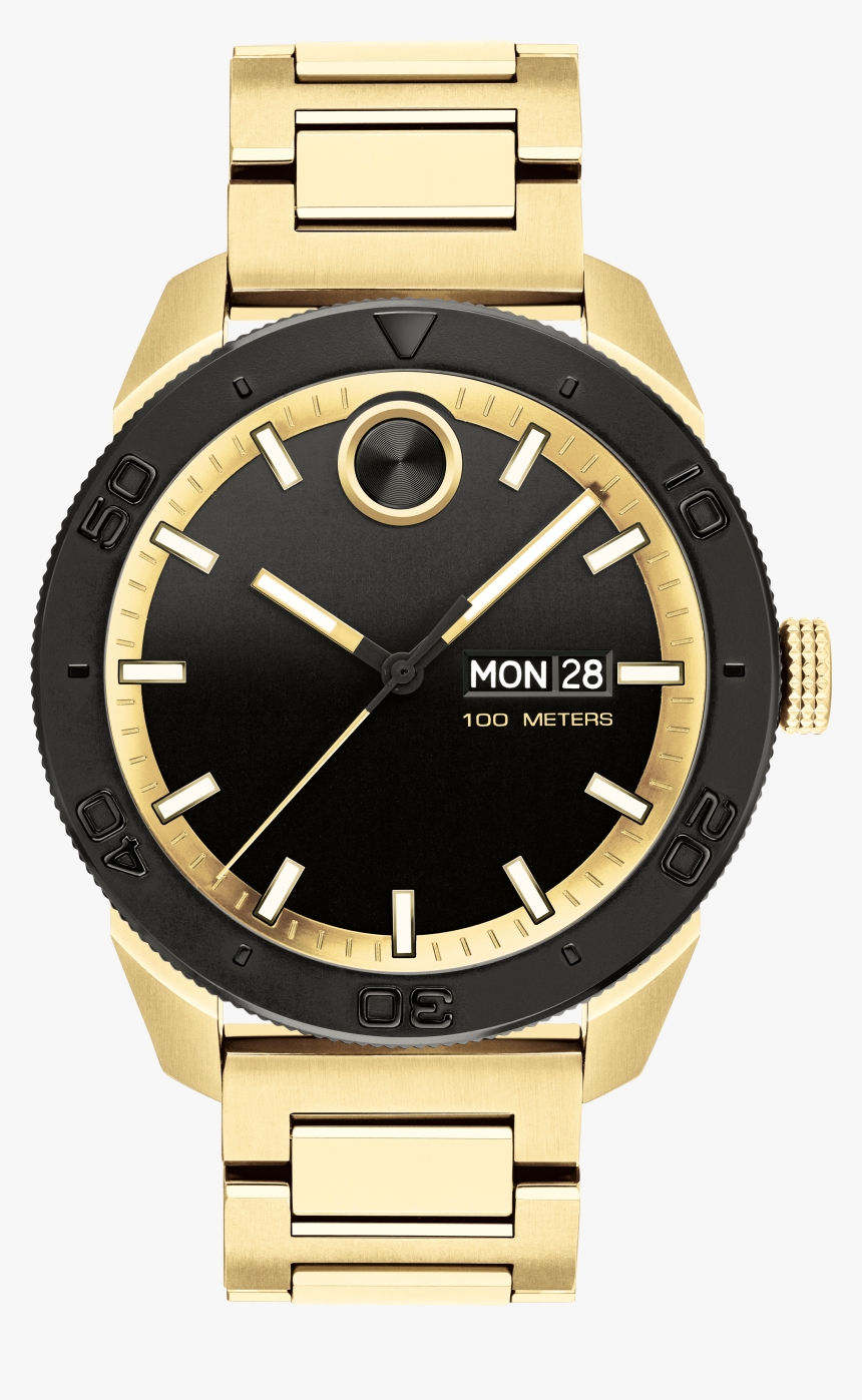 Movado Bold Sport - Movado Bold Black Gold Watch, HD Png Download