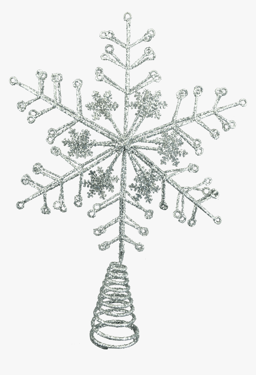 Gisela Graham Silver Snowflake Tree Topper, HD Png Download