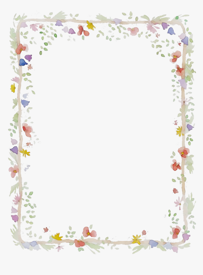 Transparent Music Border Clipart - Vintage Floral Page Border, HD Png Download