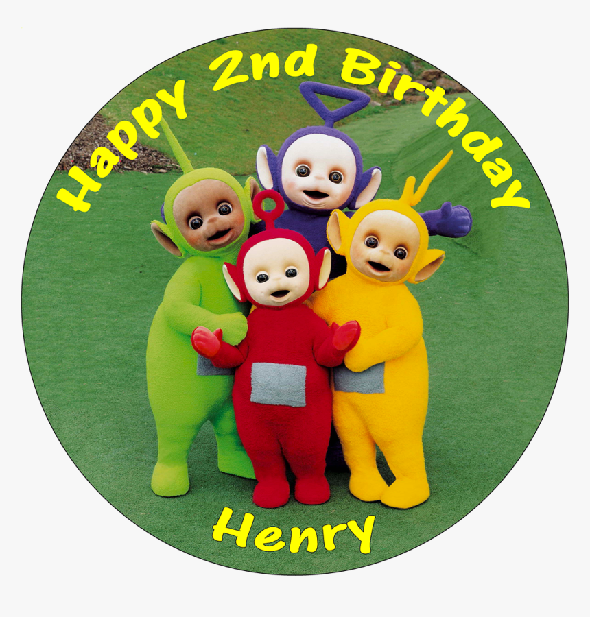 Teletubbies Edible Personalised Round Birthday Cake - 2nd Teletubbies Birthday Cake, HD Png Download