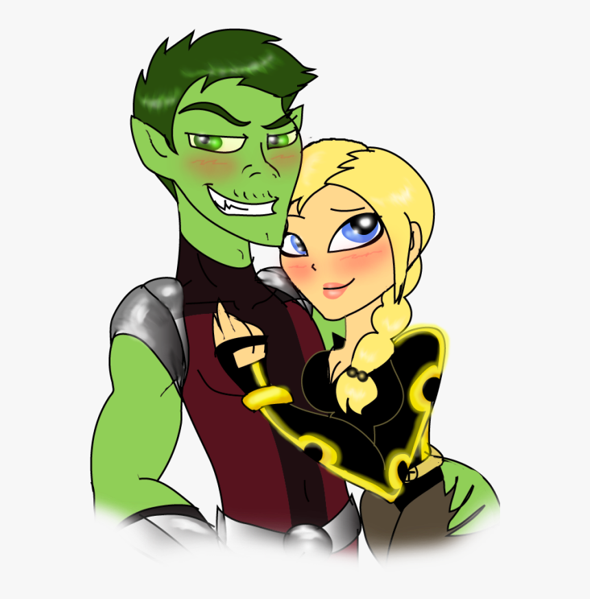 Beast Boy With Terra-tgg439 - Beast Boy X Terra, HD Png Download