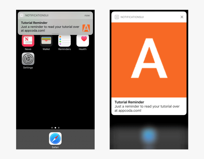 Enter Image Description Here - Attachment Ios Notification Swift, HD Png Download