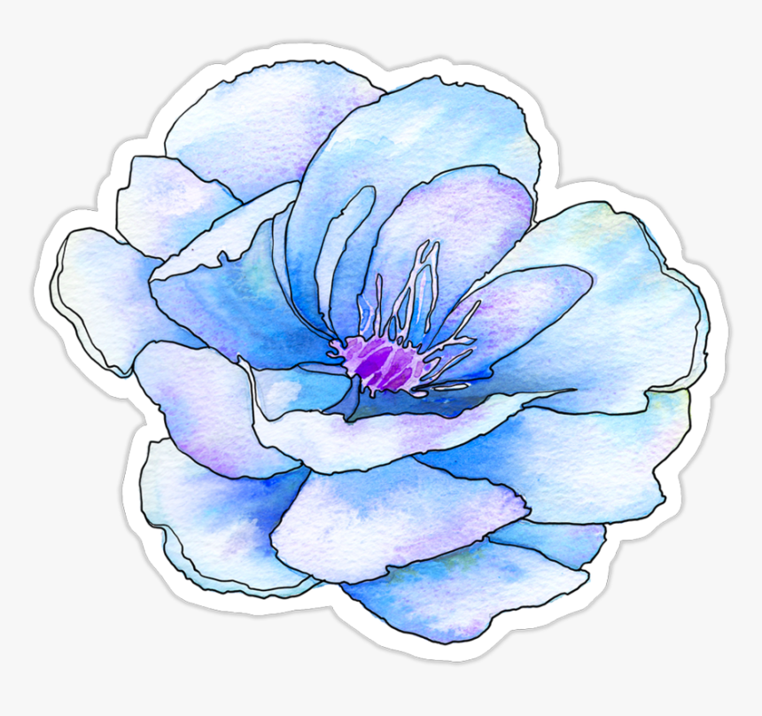#blue #flower #flowers #pastel #watercolor #watercolorflower - Pastel Blue Flower Png, Transparent Png