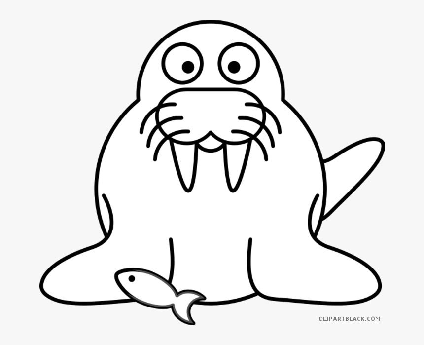 Walrus Clipart Black And White, HD Png Download