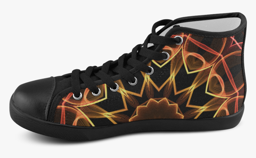 Orange Red Flames Abstract Art Men S High Top Canvas - Chevy Sneakers, HD Png Download