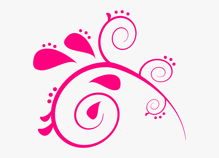 Paisly Pink 2 Clip Art At Clker - Transparent Background Swirls Design, HD Png Download