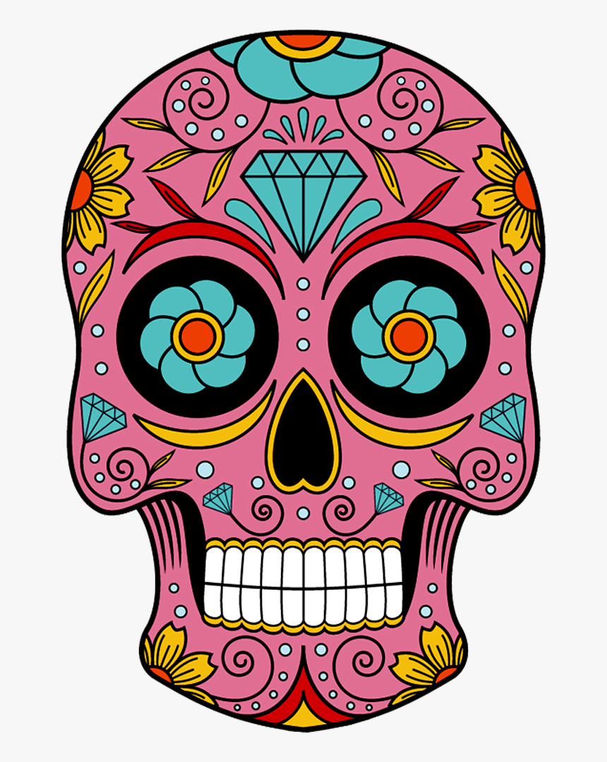 Clipart Skeleton Girly Skull - Santa Muerte Skull Tattoo, HD Png Download