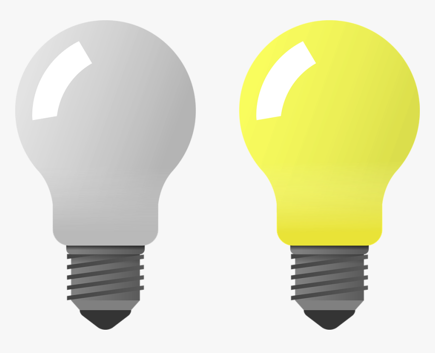 Incandescent Light Bulb Led Lamp Lighting - Light Bulb On And Off Transparent, HD Png Download