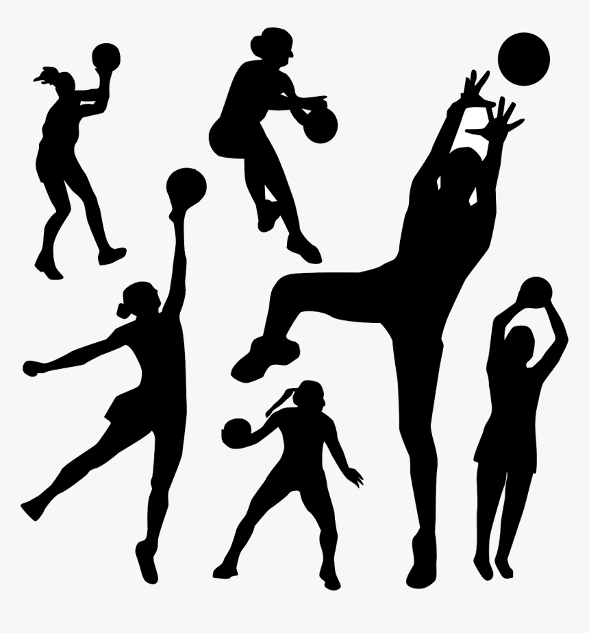 Netball Silhouette Illustration - Netball Png, Transparent Png