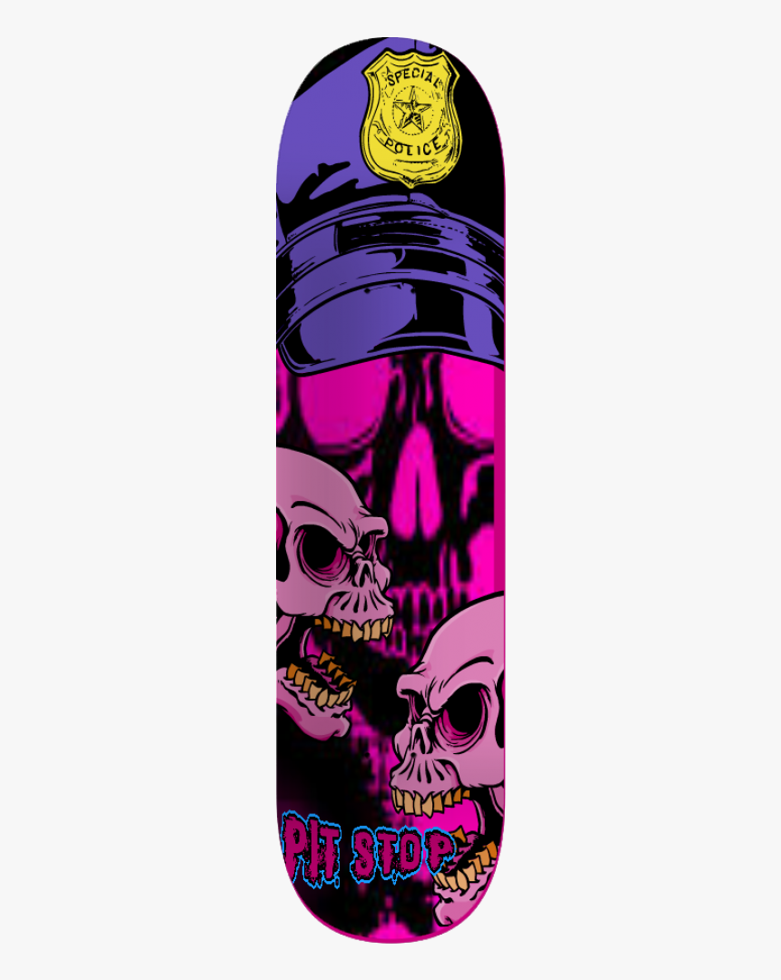 Pit Stop Girly Skull Deck - Skateboard Deck, HD Png Download