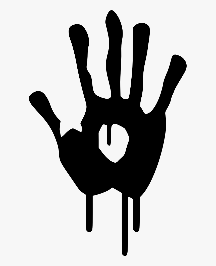 Transparent Hand Prints Clipart - Blood Hand White Png, Png Download