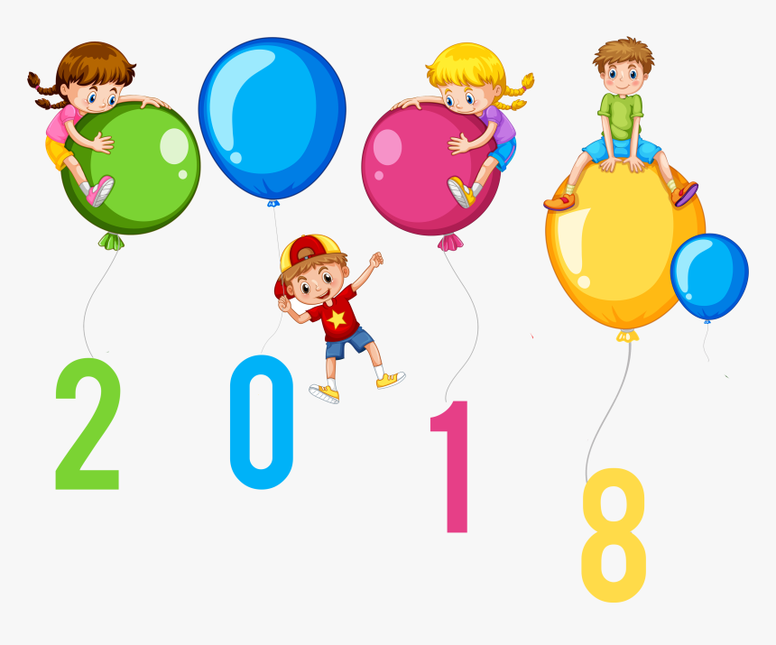 Balloons With Transparent Background - Three Kids Clipart, HD Png Download