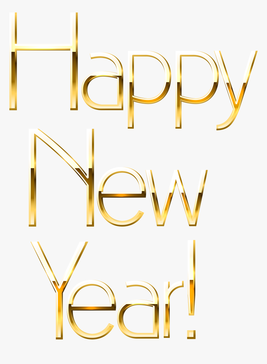Happy New Year Gold Png Clip Art Image - Calligraphy, Transparent Png