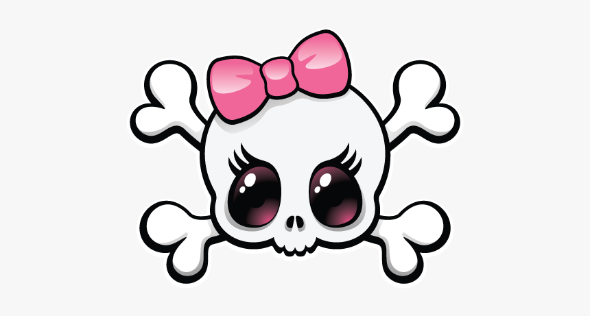 #skull #girly #freetoedit - Skull Girly, HD Png Download