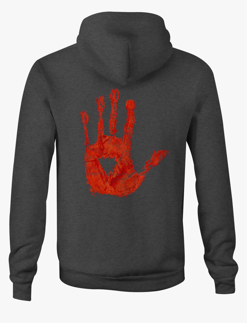 Zombie Zip Up Hoodie Bloody Handprint Hooded Sweatshirt - Sweatshirt, HD Png Download