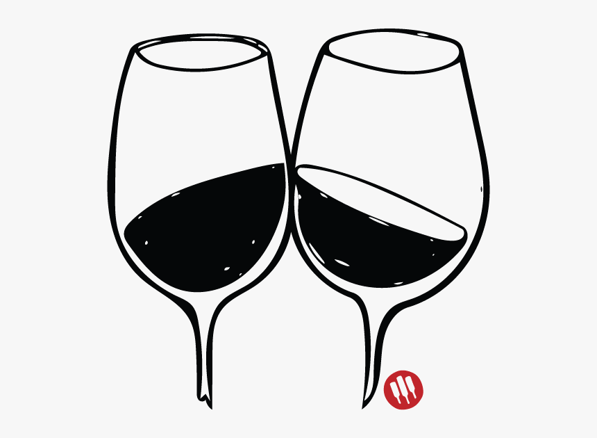 Clip Art Clinking Glasses Image - Wine Glass Black And White, HD Png Download