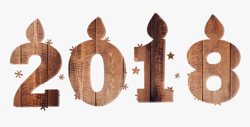 2018 Wood Happy New Year Clip Arts - Happy New Year 2018 Art, HD Png Download
