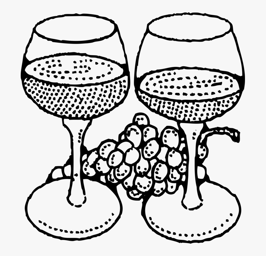Line Art,champagne Stemware,monochrome Photography - Wine Black And White, HD Png Download