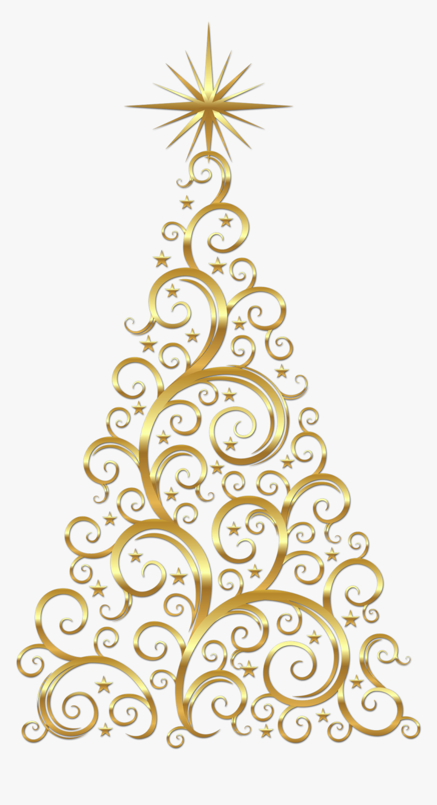 Transparent Clipart Abeoncliparts Vectors - Gold Christmas Tree Clipart, HD Png Download