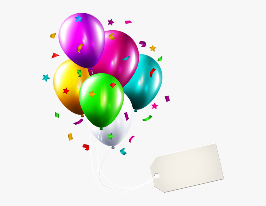 Transparent Curly Ribbon Png - Birthday Balloon In Png, Png Download