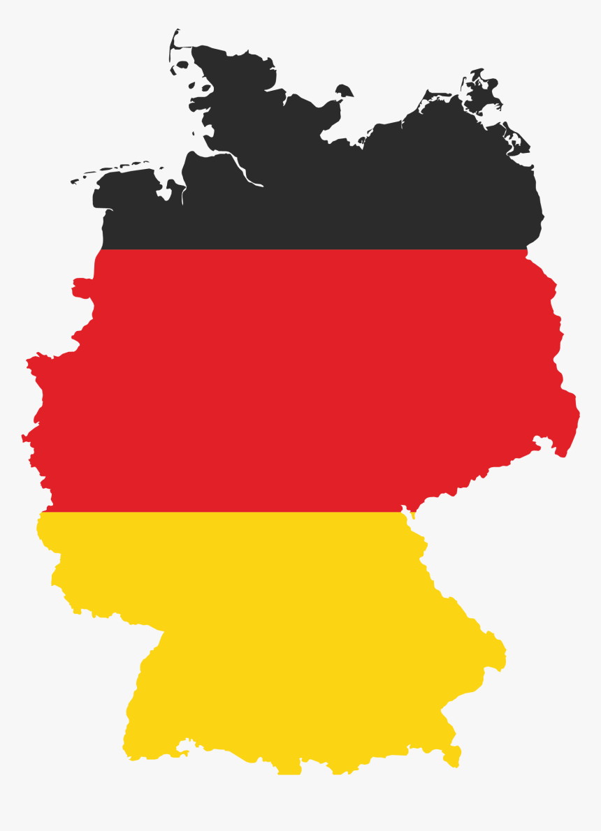 Map German Of Flag States Berlin Germany Clipart - Germany With German Flag, HD Png Download