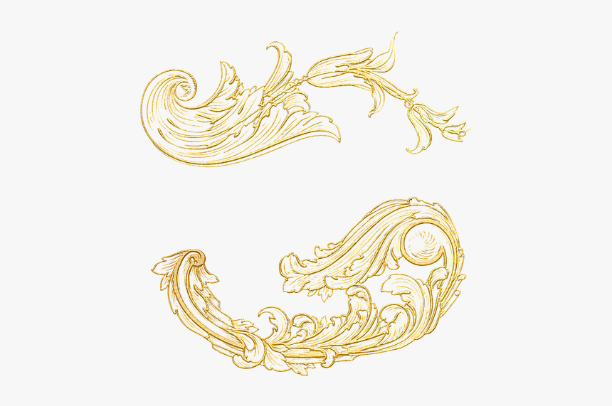 Ornament, Floral, Victorian, Gold, Vintage, Divider - Vintage Gold Ornaments Png, Transparent Png