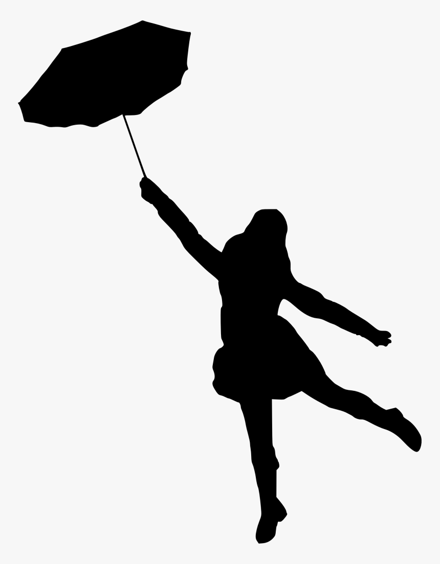 Silhouette With Umbrella At Getdrawings - Girl With Umbrella Png, Transparent Png